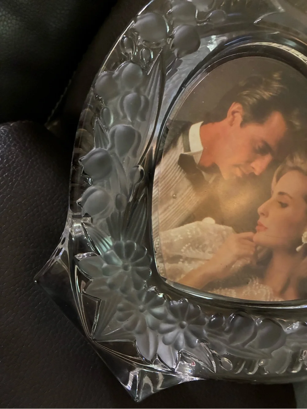 Home Beautiful “Moments” Chiseled Crystal Heart-Shaped Photo Frame - Clear